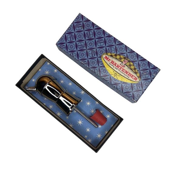 Vintage 50s Mr Bartender Bottle Topper Shot Liquor Pourer Cocktails Barware MCM - Picture 6 of 6